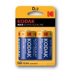 Батарейки KODAK MAX Super Alkaline, LR20-2BL, KD-2